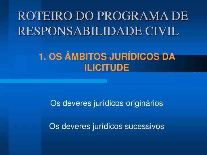roteiro do programa de responsabilidade civil