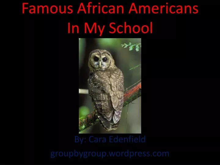 famous african americans i n m y school