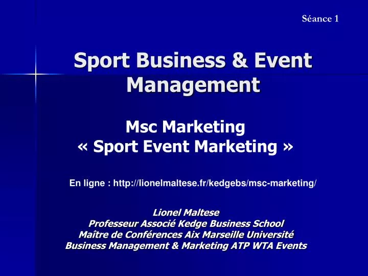 sport business event management