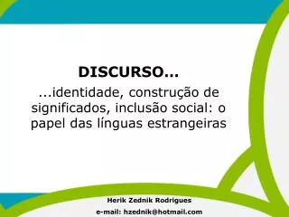 discurso identidade constru o de significados inclus o social o papel das l nguas estrangeiras