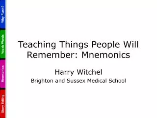 Teaching Things People Will Remember: Mnemonics