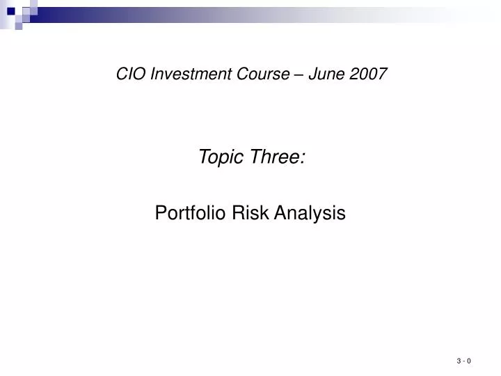 cio investment course june 2007