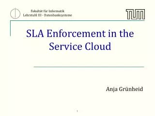 SLA Enforcement in the Service Cloud