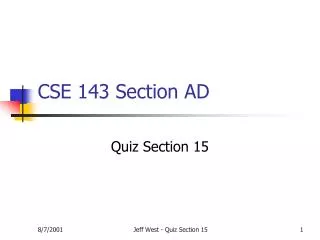 CSE 143 Section AD