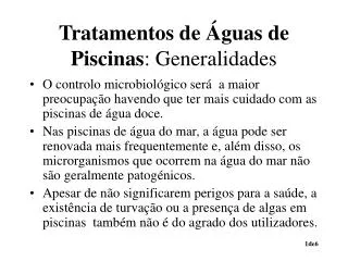 tratamentos de guas de piscinas generalidades