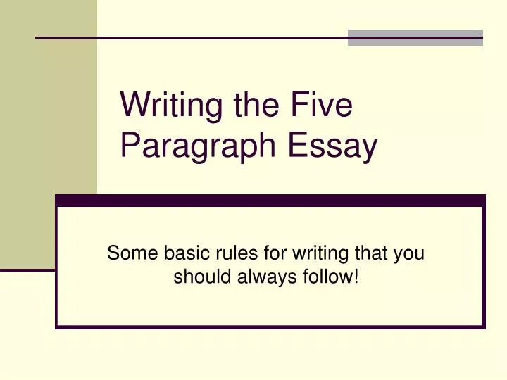 writing the five paragraph essay
