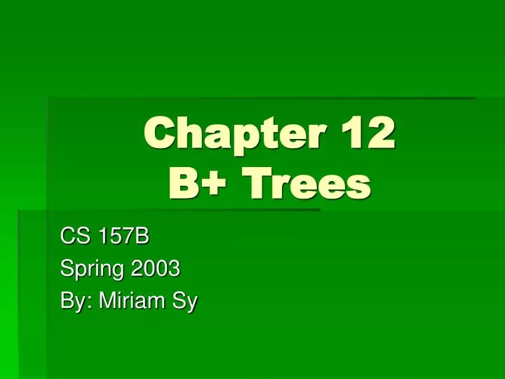 chapter 12 b trees