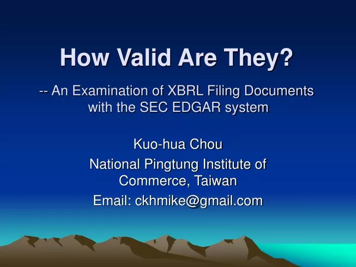 how valid are they an examination of xbrl filing documents with the sec edgar system