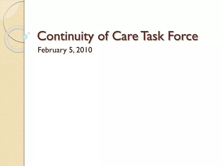 continuity of care task force