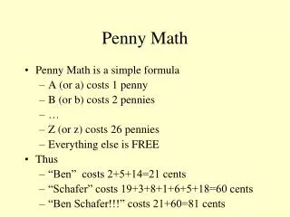 Penny Math