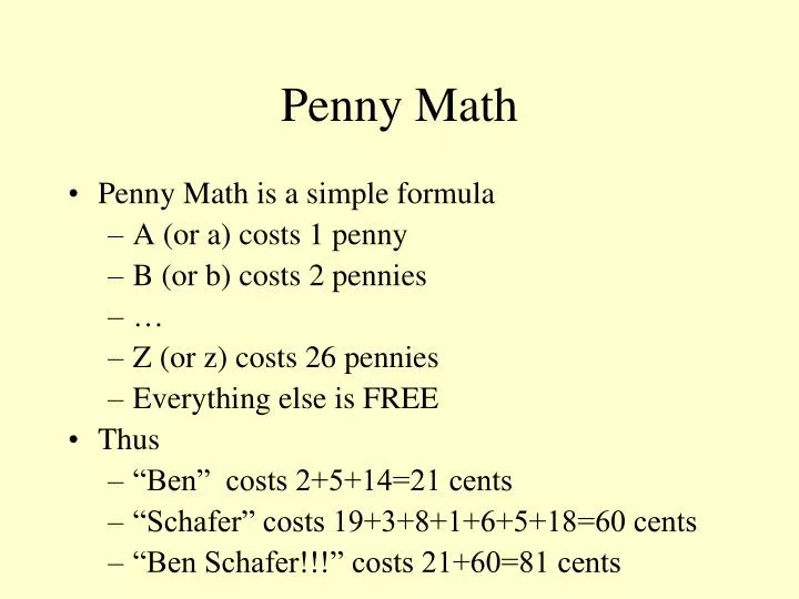 penny math