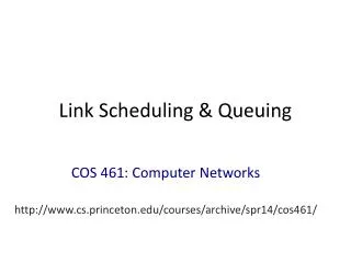 Link Scheduling &amp; Queuing