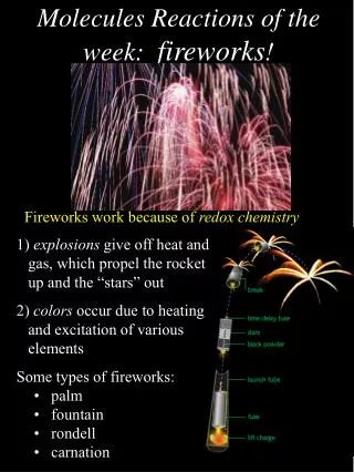 Molecules Reactions of the week: fireworks !