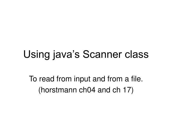 using java s scanner class