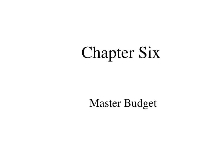 master budget