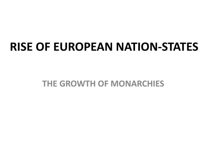 rise of european nation states