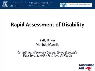 Rapid Assessment of Disability