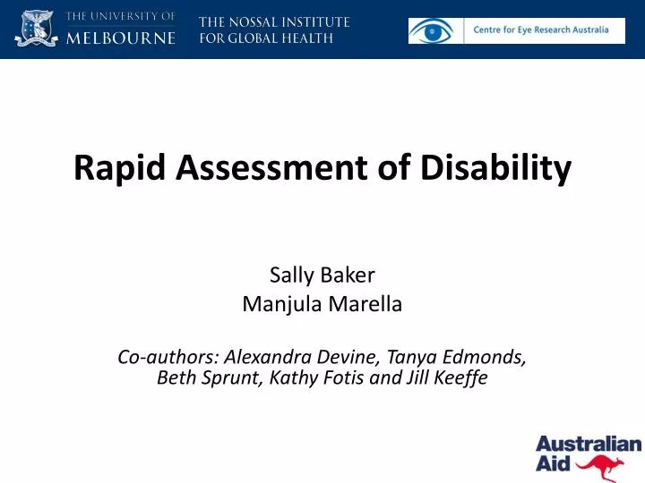 rapid assessment of disability