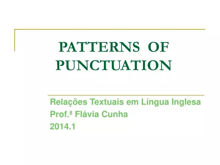 patterns of punctuation