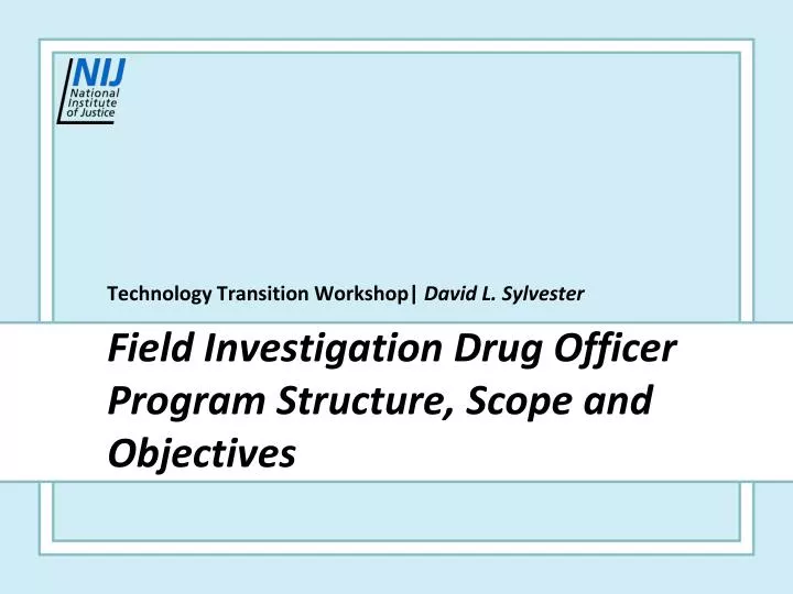 technology transition workshop david l sylvester