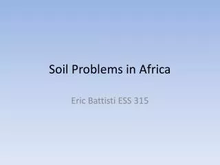 soil problems in africa