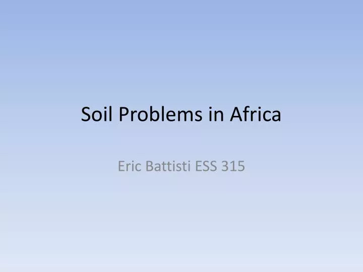 soil problems in africa