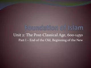 Foundation of Islam