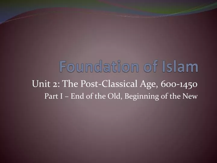 foundation of islam