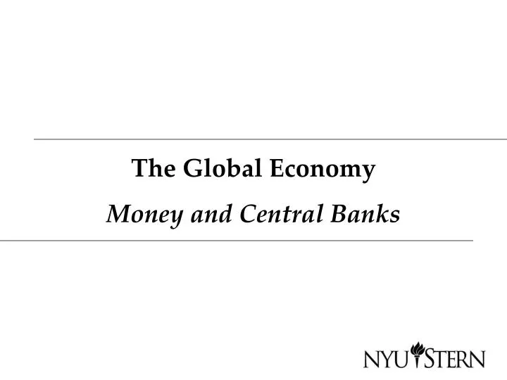 the global economy money and central banks