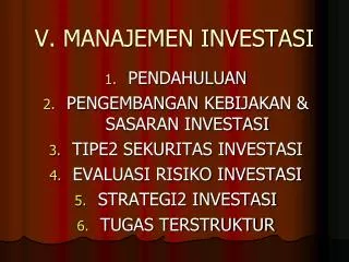 PPT - MANAJEMEN INVESTASI PowerPoint Presentation, Free Download - ID ...