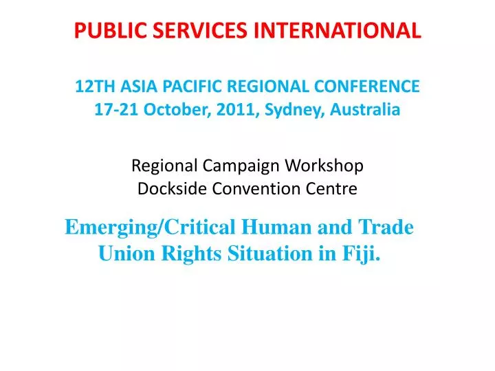 emerging critical human and trade union rights situation in fiji