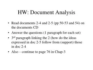 HW: Document Analysis
