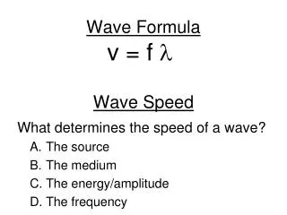 Wave Formula