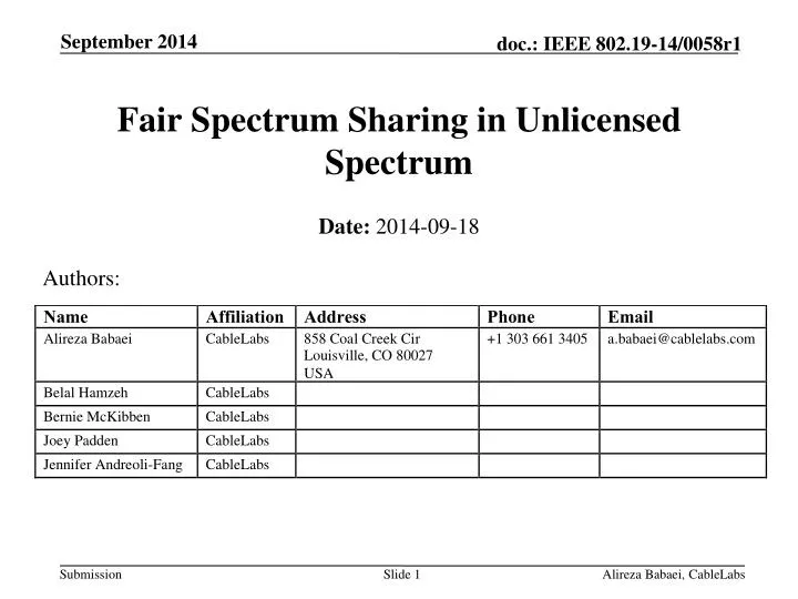 fair spectrum sharing in unlicensed spectrum