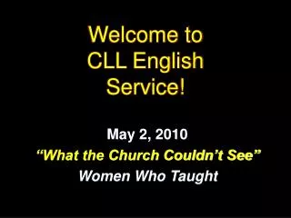 Welcome to CLL English Service!