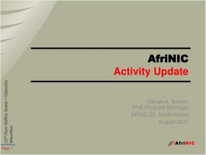 afrinic activity update