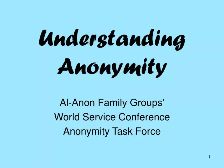 understanding anonymity