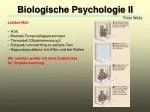 Biologische Psychologie II - slide 1
