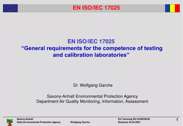 en iso iec 17025 general requirements for the competence of testing and calibration laboratories