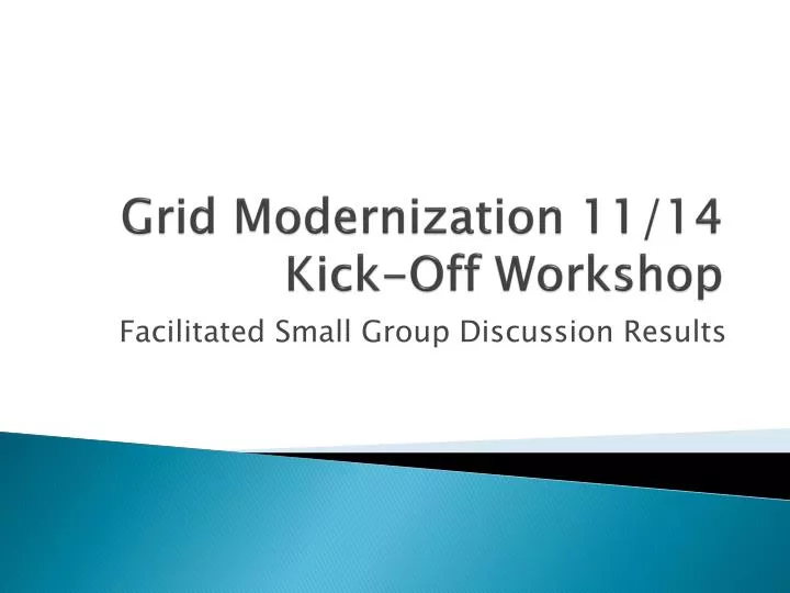 grid modernization 11 14 kick off workshop