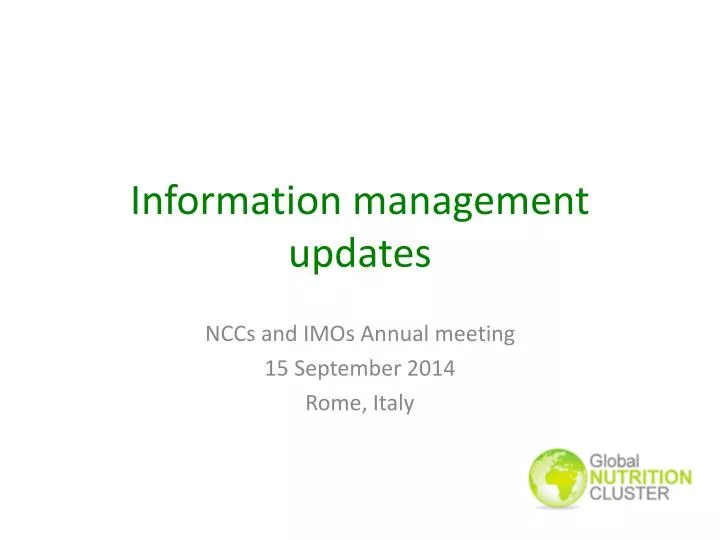 information management updates