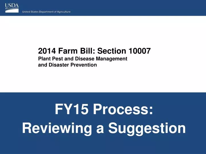 2014 farm bill section 10007 plant pest and disease management and disaster prevention