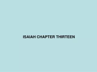 ISAIAH CHAPTER THIRTEEN