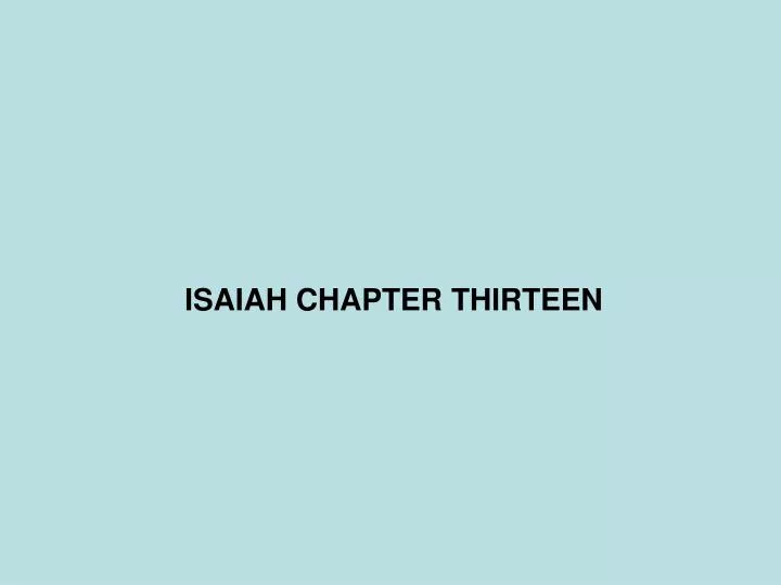 isaiah chapter thirteen