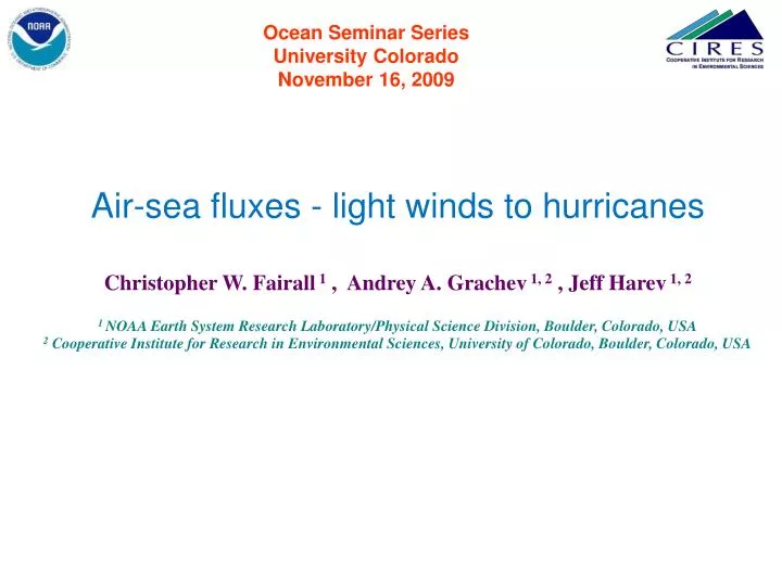 ocean seminar series university colorado november 16 2009