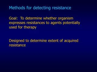 Methods for detecting resistance