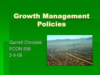 Growth Management Policies