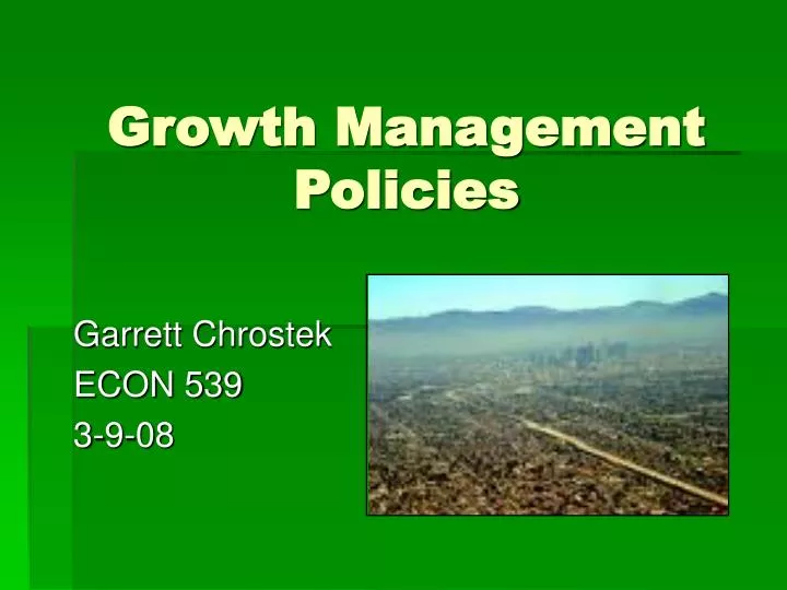 growth management policies