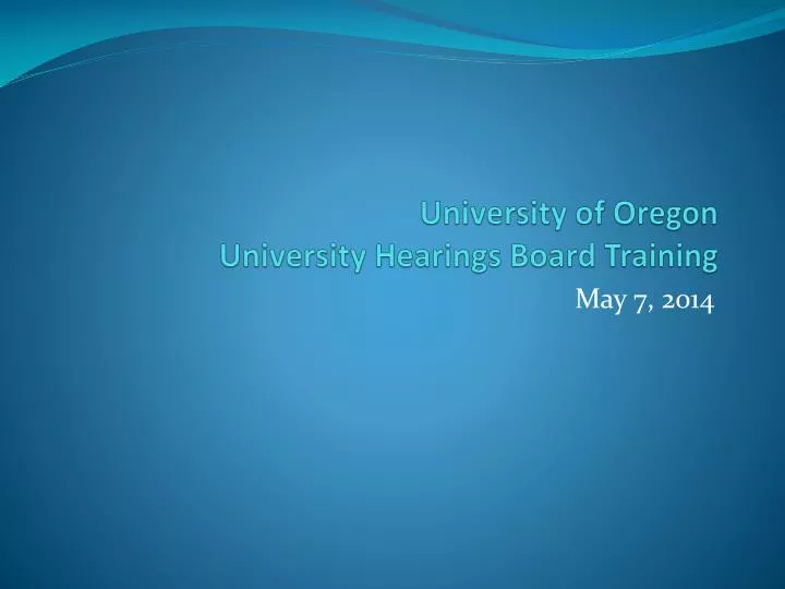 university of oregon university hearings board training