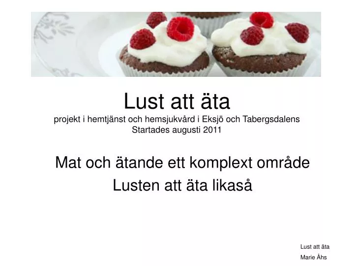 lust att ta projekt i hemtj nst och hemsjukv rd i eksj och tabergsdalens startades augusti 2011